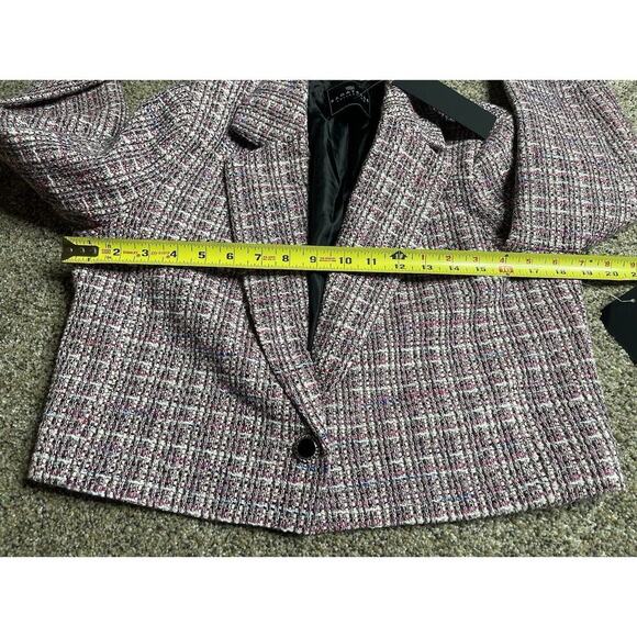 New! Bagatelle Women Tweed Cropped Pink Coat Blazer One Button Size Small - Picture 7 of 7
